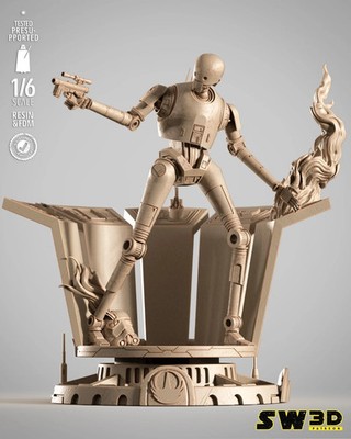 3D Druck 16K FAN MADE 3D SW3D - K-2SO Skulptur unbemalt 1:6