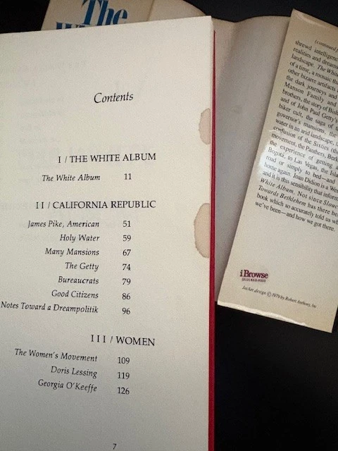 JOAN DIDION *The White Album*  1st Ed/1st Printing 1979 HC/DJ $9.95 unclipped VG - Image 4 of 4