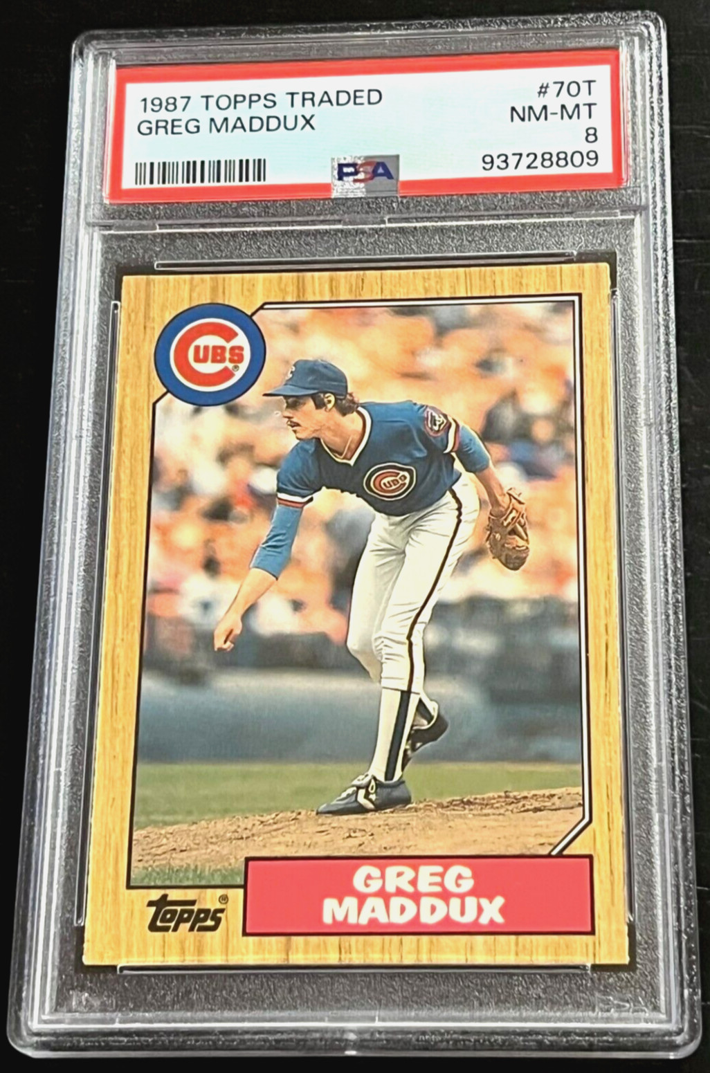 1987 TOPPS TRADED #70T GREG MADDUX PSA 8 ROOKIE NEW GRADE - WE COMBINE SHIPPING