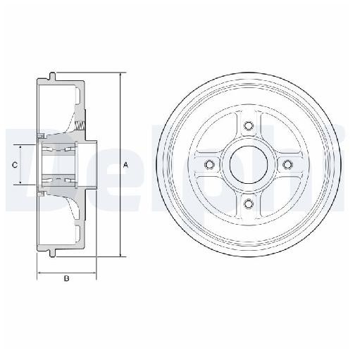 2X Bremstrommel Hinten FüR Dacia Logan 3K LS 1.6 08 Bis 26 Delphi B4D400 K9K838-image