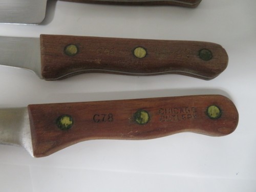 Set coltelli vintage Chicago posate 4 pezzi C42, C78, C61 e C66 noce - Foto 3 di 12