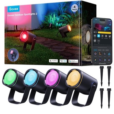 Govee Outdoor Spot Lights 2, IP67 Waterproof Spotlights, Landscape Lights Wor...