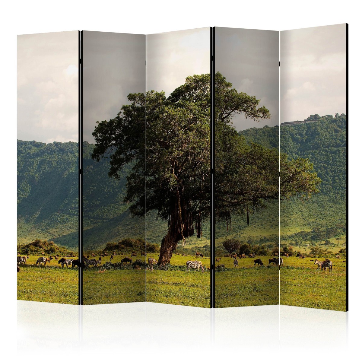 Paravent 5 volets design Ngoro Ngoro en toile de qualité premium