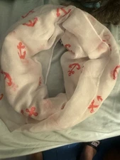 TICKLED PINK Lightweight Anchors Away Infinity Loop Scarf Nautical 