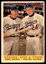 1958 Topps #314 Duke Snider/Walt Alston Very Good Dodgers Dodgers' Bos ID:224809