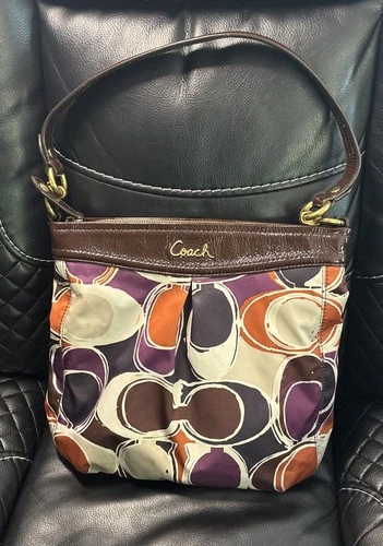 COACH Ashley Scarf Print Convertible Handbag / Shoulder Bag Nice!