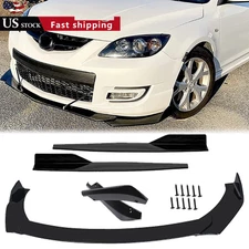 Front Bumper Lip Chin Spoiler Body Kit Splitter Side Skirt For Mazda