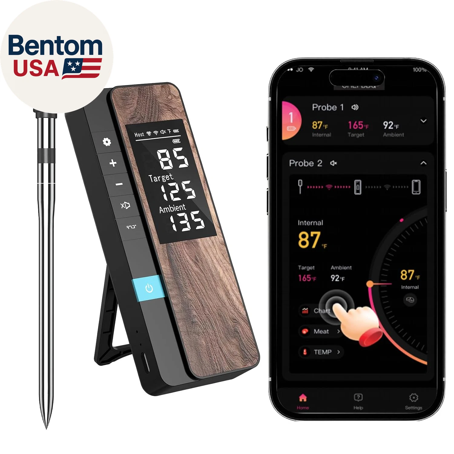 AI Smart Wireless Meat Thermometer, 10X Enhanced Signal and Stability, with High