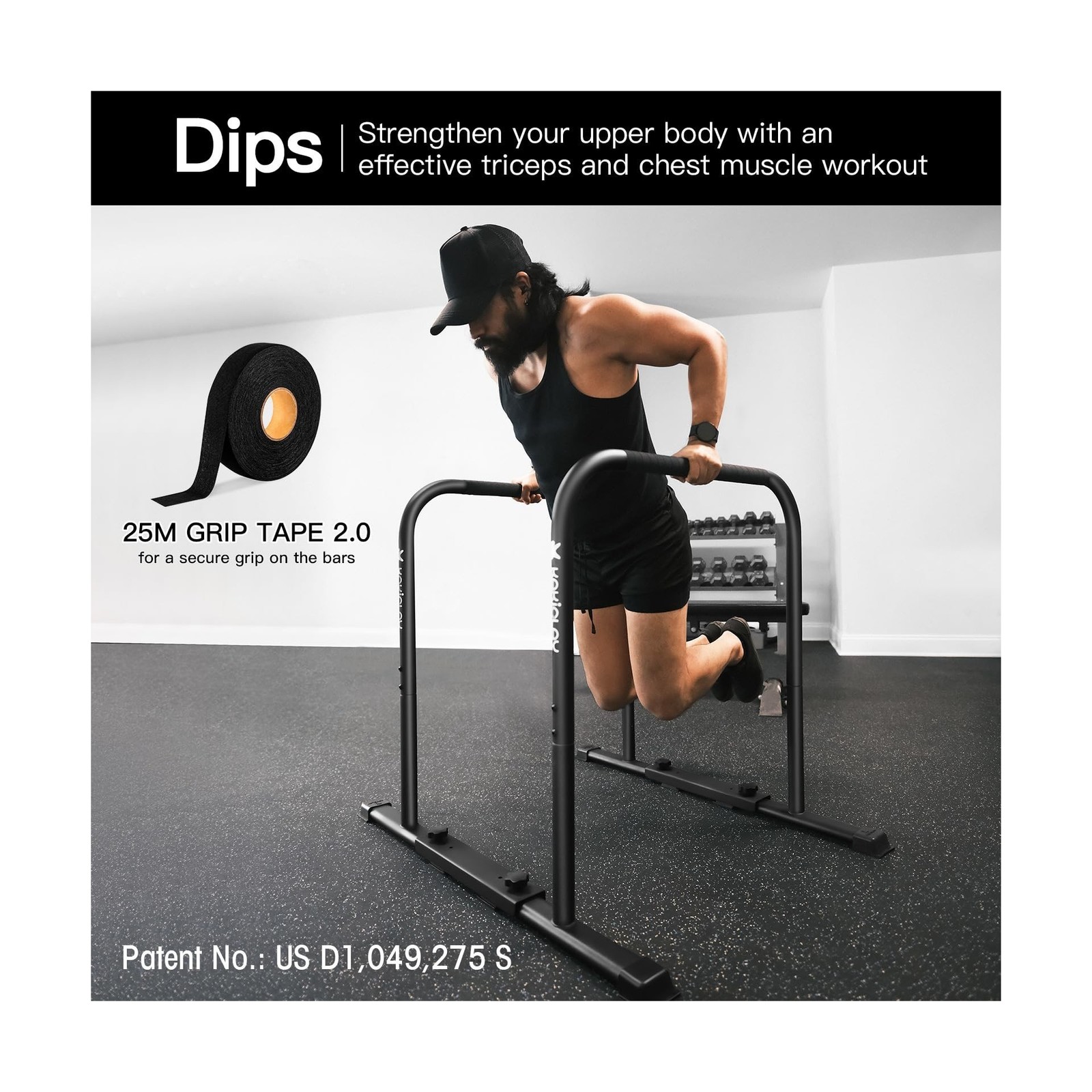 2025 Upgrade World's Best Strongest Premium Dip Bars With Adjustable Ultra-St...