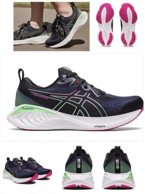  orig Asics GEL-CUMULUS 25 Damen Laufschuhe Sneaker black pink rave Gr.37,5 NEU