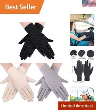Breathable Cotton UV Protection Gloves for Women - 3 Pairs for Driving  More