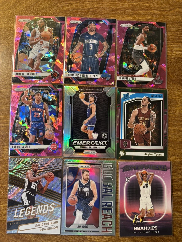 ENORME lote de baloncesto hielo agrietado, bowman u brilla muchos insertos refractores 46 Foto 3 de 4