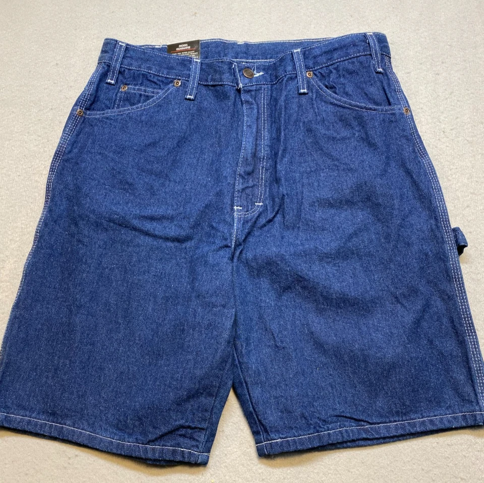 Dickies Men’s Relaxed Fit Carpenter Work Shorts Size 34 Black Denim Utility NWT - Image 2 of 4