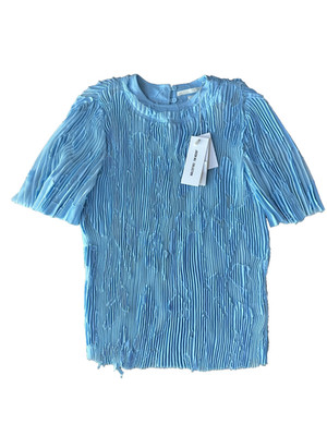 Jason Wu Collection Fil Coupe Pleated Blue Top Size S