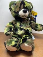 Camouflage Build A Bear Plush Teddy Bear Green Camo 17" Military Stuffed Animal