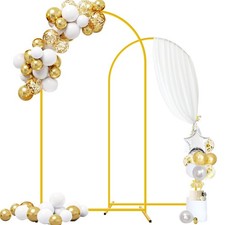 Wedding Arch Stand Set of 2 Metal Arch Backdrop Stand 7.2FT, 6FT Gold Arches ...