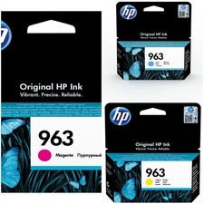 Genuine Original HP 963 Pack of 3  Ink Cartridges Yellow Black Magent Dated 2023