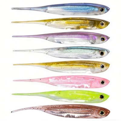 6Pcs Soft Lures Floating Baits Artificial Swimbaits Needle Tail Swimbaits