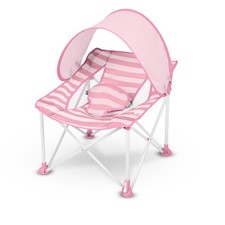 Bright Starts Pop 'n Chill Portable Baby Seat, UPF 50 Canopy, Pink 17189-187