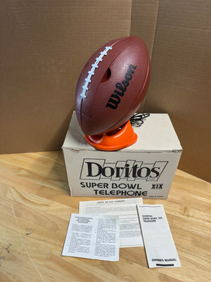 (VG/G) Vintage 1985 Doritos Super Bowl XIX Wilson Football Phone w/ Box & Manual