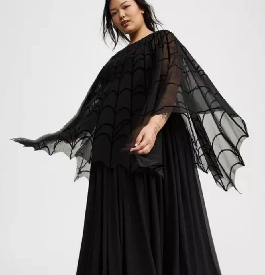 Nuevo con etiquetas Nuevo Poncho Torrido Negro Telaraña Malla Halloween Gótico Talla 5/6 5X 6X Foto 4 de 4