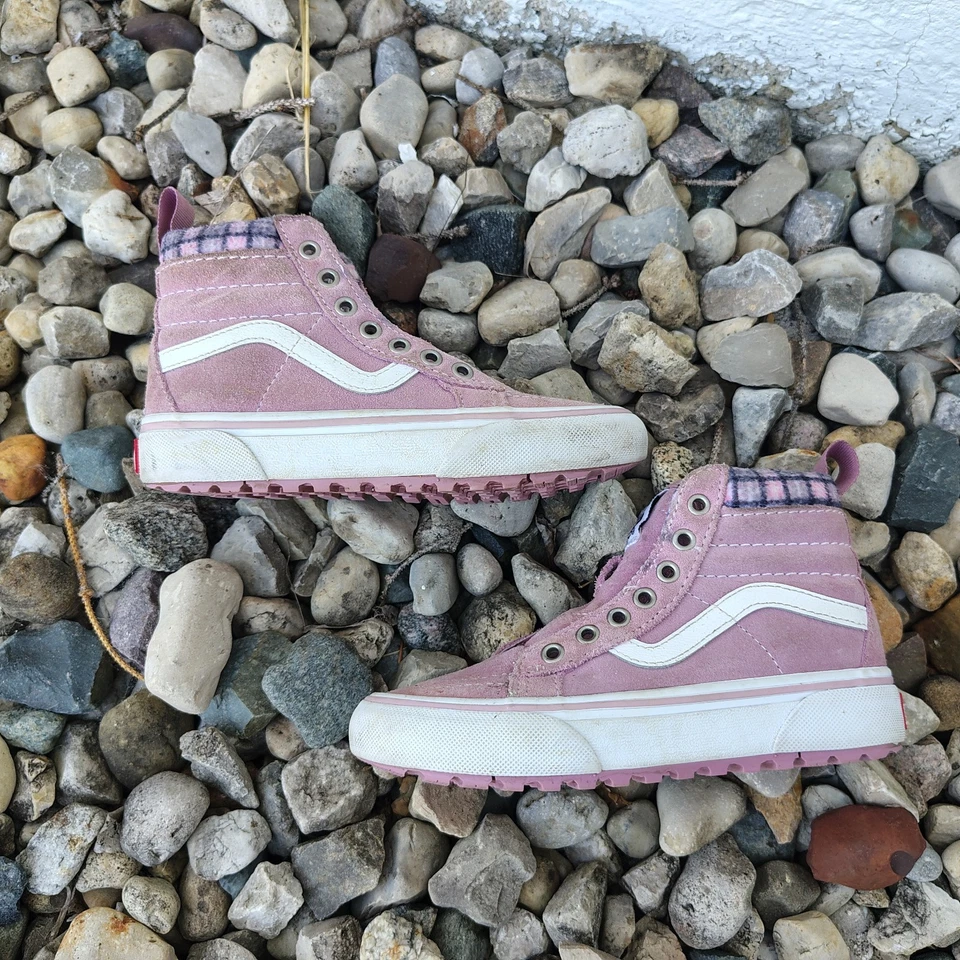 Vans Sk8-Hi MTE-1 Pink Plaid Suede Sneaker Boots Water Resistant Kids Sz 13 - Image 2 of 4