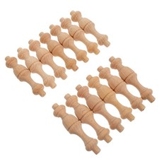 12 Pcs Wooden Roman Pillar Finials Mini Columns For Cabinet Furniture Decoration