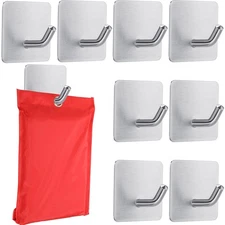 8 Pieces Emergency Fire Blanket Hook Self Adhesive Hooks Small Metal Hooks St...