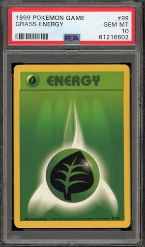 Pokemon Grass Energy Base Set Unlimited #99 PSA 10 Gem Mint