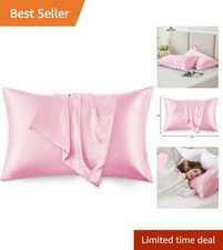 Satin Pillowcase Set of 2 Queen Size 20x30, Cooling Pillow Covers for Hair an...