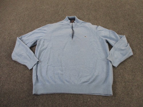 Vineyard Vines Sweater Men XL Blue Cashmere Pullover Preppy Outdoors Golf Adult