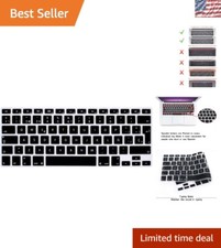 Reusable Black Silicone Keyboard Protector for MacBook Air/Pro - Spanish Layout