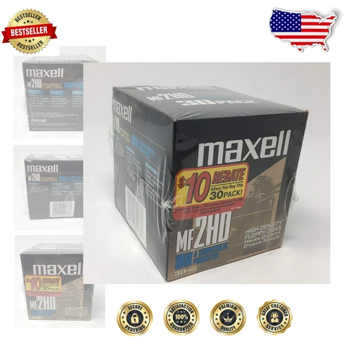 Classic 30-Pk Floppy Disks - 1.44 MB Black Storage Media for Data Preservation
