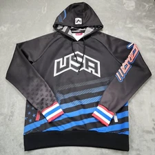 NearFall Hoodie Mens Large Black Pullover Sweater Sweatshirt USA Wrestling
