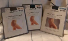 Nice Touch Shaping/Control Pantyhose Lot of 3 Size D And E. Navy, Taupe & Black