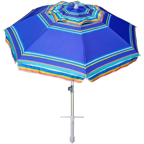 AMMSUN 7ft Heavy Duty High Wind Beach Umbrella Parasols with sand anchor & Ti...