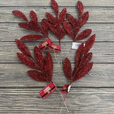 Holiday Cheer Lot Of 5 Picks Great For Floral Arranging Wreath Decorating Red