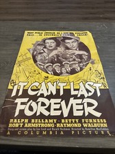 1937 It Can&rsquo;t Last Forever Pressbook Cover Sheet (A)
