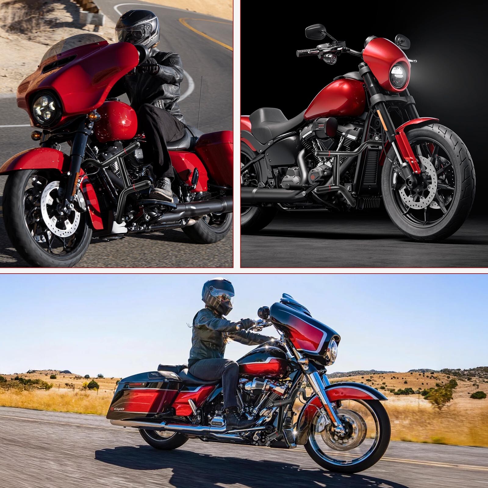 Front Engine Guard Crash Bar & Rear Saddlebag Crash Bar For Harley Touring 09-UP