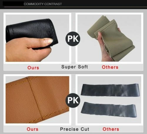 Hágalo usted mismo Cubierta de volante de cuero para coche con agujas e rosca gris 38 cm Foto 4 de 4