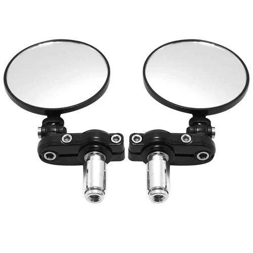 7/8" Universal Round Motorcycle Rear View Handle Bar End Rearview Side Mirrors
