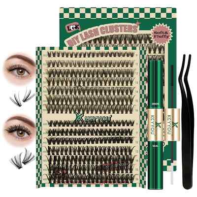 DIY Lash Extension Kit KEYYOU 280pcs Lash Clusters Eyelash Extension Kit with