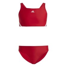 Adidas 2-piece red swimsuit with 3 stripes for girls-ib5999