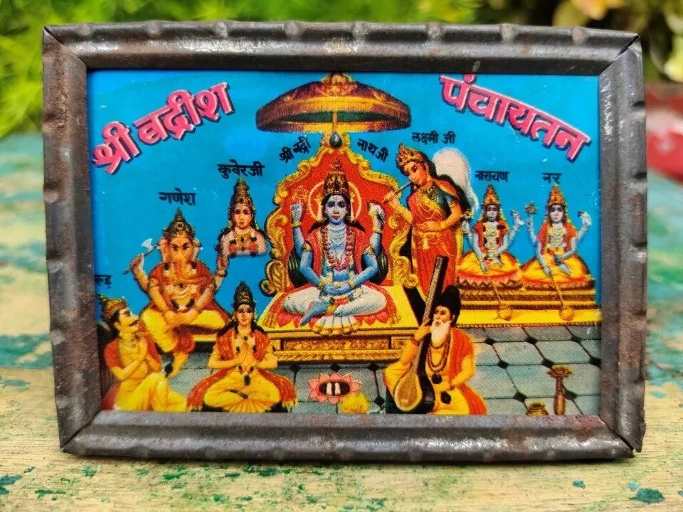 Decoración de pared en miniatura con marco de vidrio Surdas Mahakavi Vatsalya y el Señor Krishna Foto 4 de 4