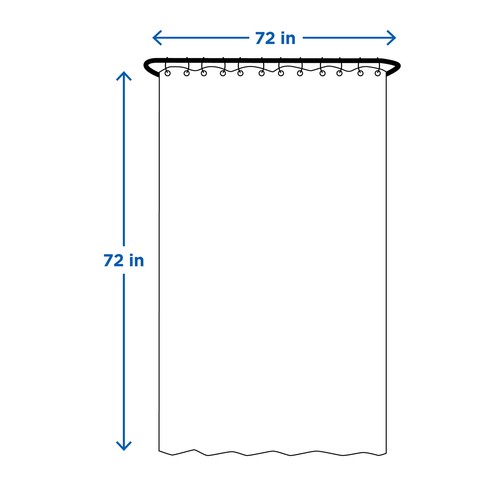 Waffle Weave Textured Fabric Shower Curtain, 72" x 72", Navy Blue - Picture 3 of 5