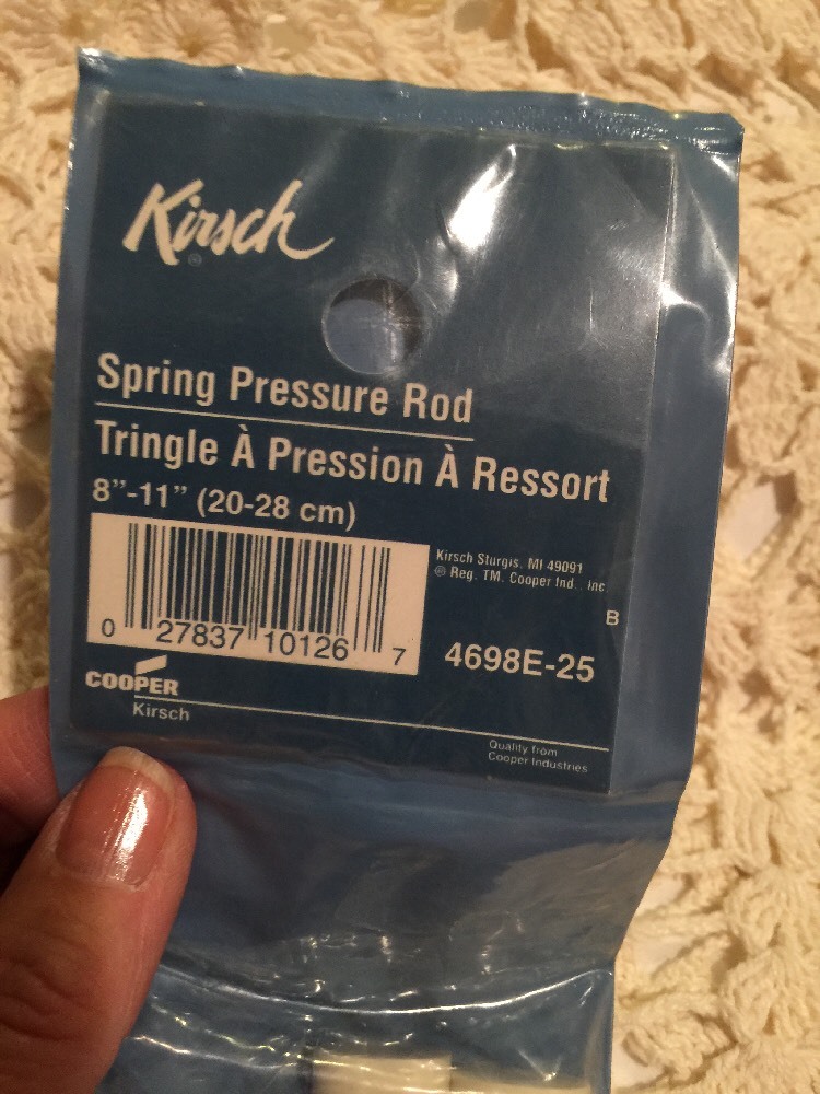 ️Kirsch 4698E25 WHITE SPRING PRESSURE ROD 8"TO 11" NO SCREWS REQUIRED eBay