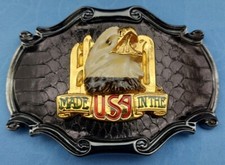 HARLEY DAVIDSON BELT BUCKLE SCREAMIN EAGLE MADE IN THE USA 1978 SNAKESKIN NEW