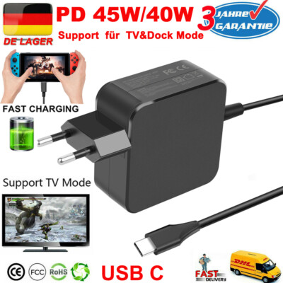 USB-C Netzteil Ladegeräte für Nintendo Switch/Steam Deck Ladegerät TV Ladekabel