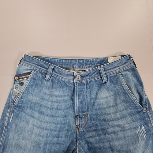 DIESEL Baggy Jeans Mens Blue W34 L32 Pheyo Loose Back Cinch Y2K Skater 0088K - Picture 3 of 14