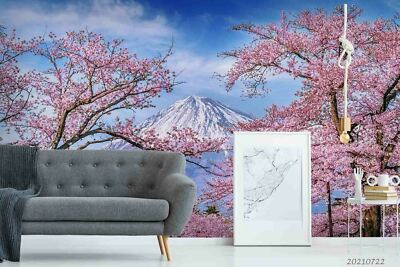 3D Japan Mount Fuji Sakura Self-adhesive Removable Wallpaper Murals Wall